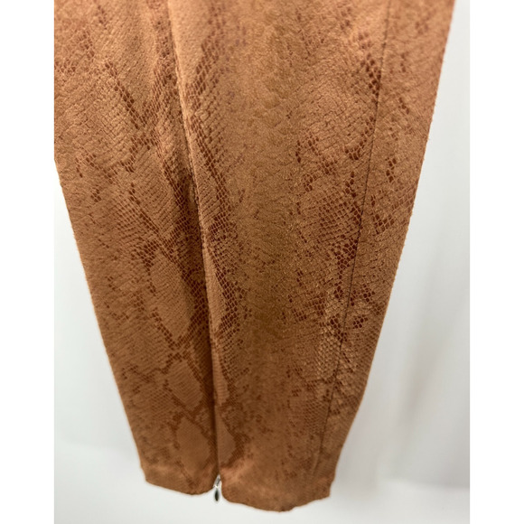 Good American Snake Print The Boss Pant Skinny Zipper Cognac Hi Rise Size 3 - Picture 9 of 10